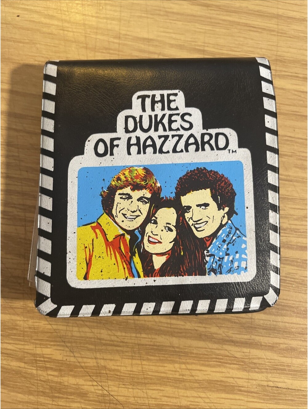 Vintage 1981 Dukes Of Hazzard Black Wallet Billfold Vinyl PVC 80s Retro TV Show